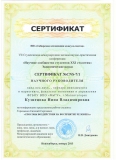 Кузнецова Н.В., Терещенко Е.С. Сертификат. Новосибирск 2013